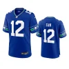 12th fan seahawks royal throwback game jersey