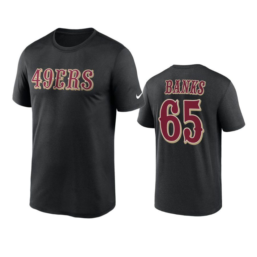 49ers aaron banks black wordmark legend t shirt