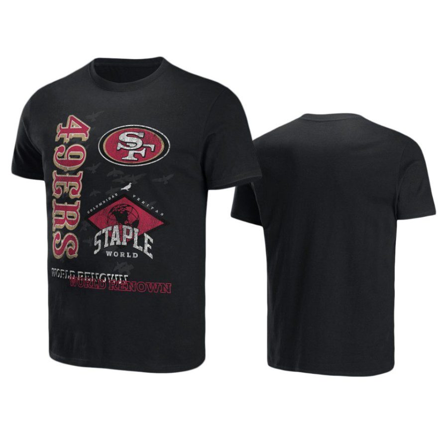 49ers black staple world renowned t shirt