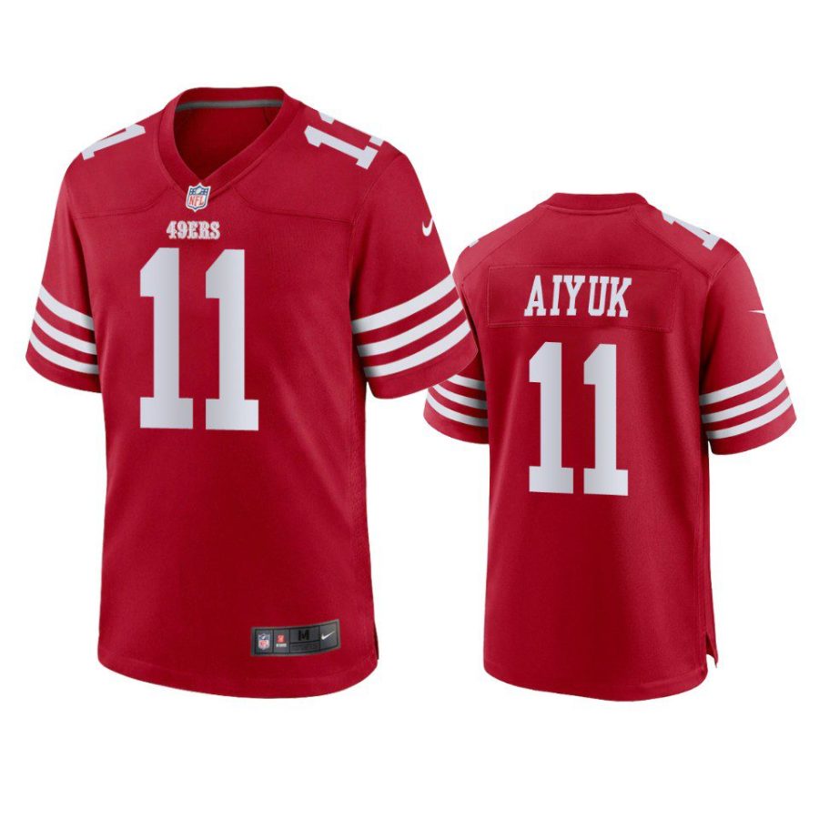 49ers brandon aiyuk 2022 23 game scarlet jersey