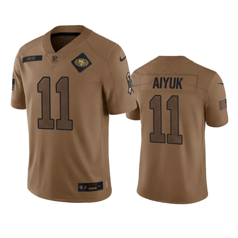 49ers brandon aiyuk brown 2023 salute to service jersey