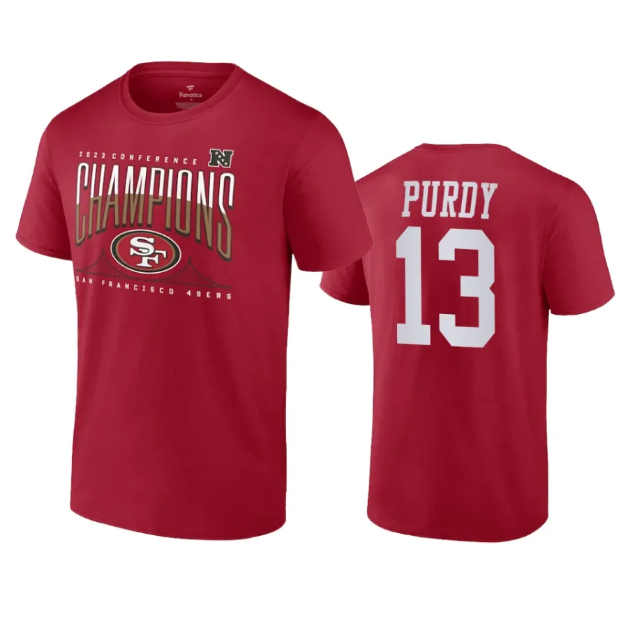 49ers brock purdy scarlet 2023 nfc champions hometown t shirt