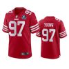 49ers bryant young scarlet 2022 hall of fame jersey 0a