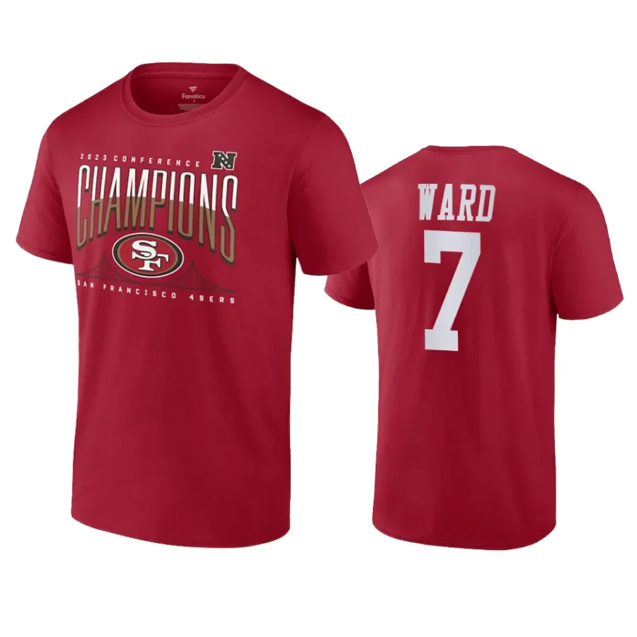 49ers charvarius ward scarlet 2023 nfc champions hometown t shirt