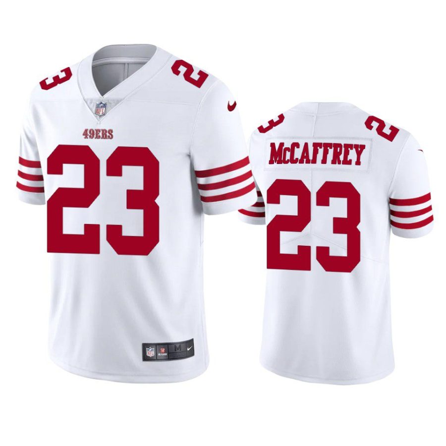 49ers christian mccaffrey white vapor limited jersey