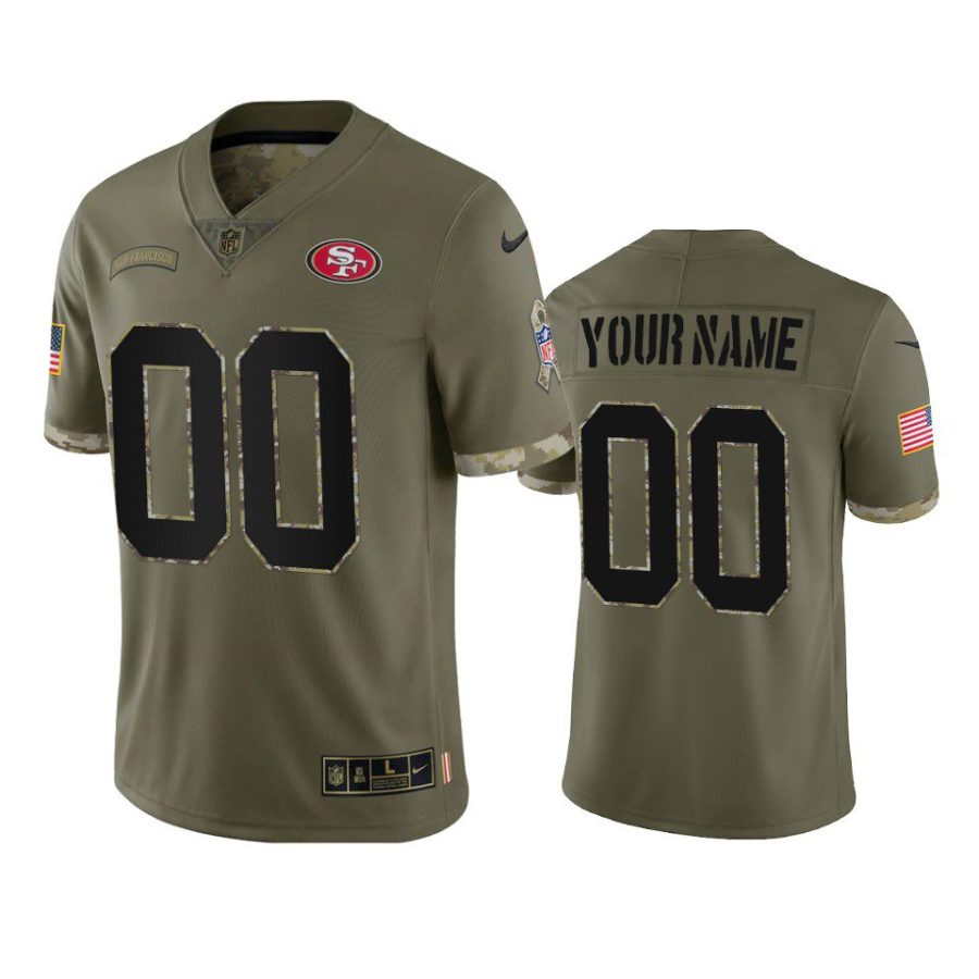 49ers custom olive limited 2022 salute to service jersey