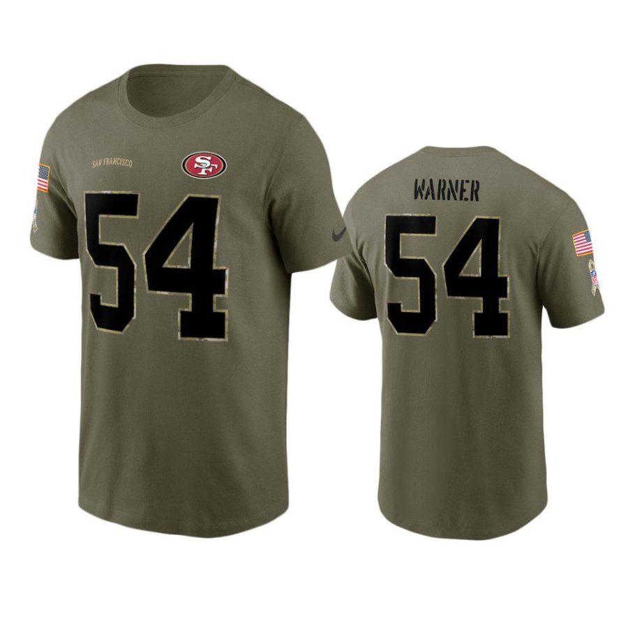 49ers fred warner olive 2022 salute to service t shirt