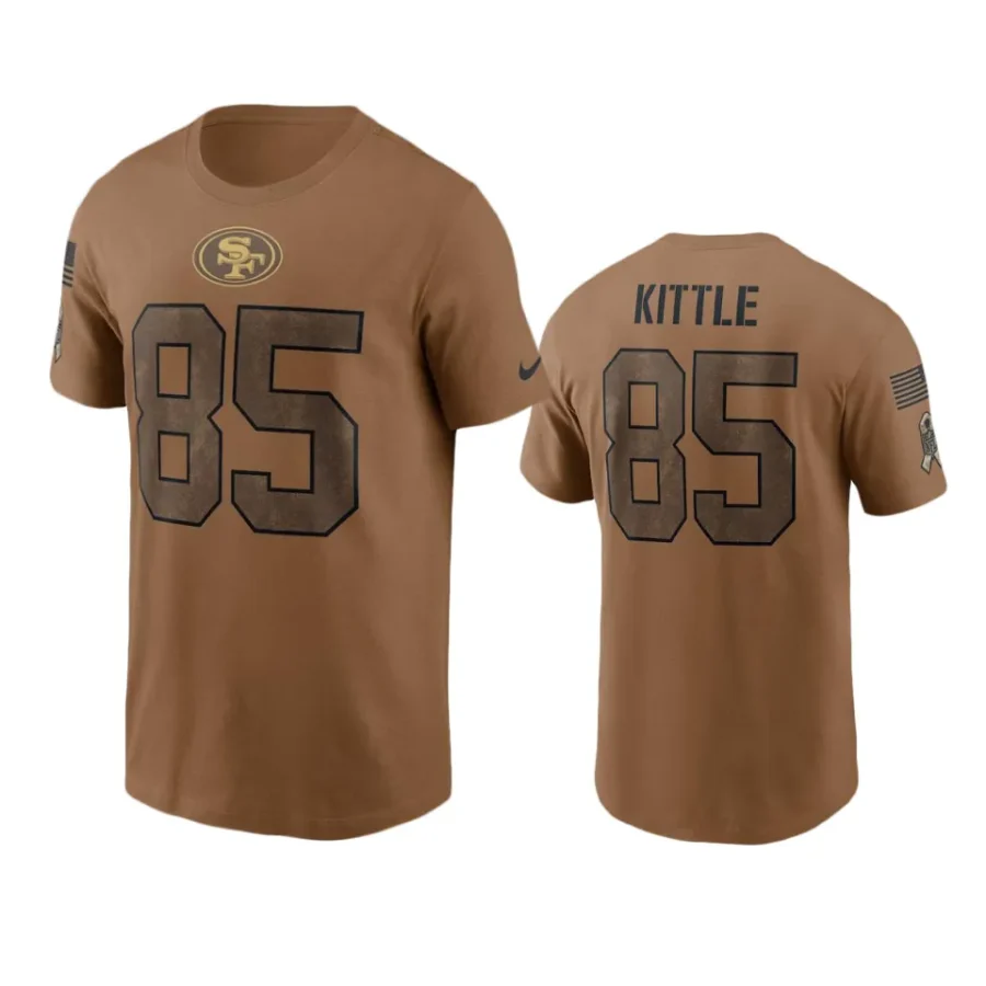 49ers george kittle brown 2023 salute to service t shirt