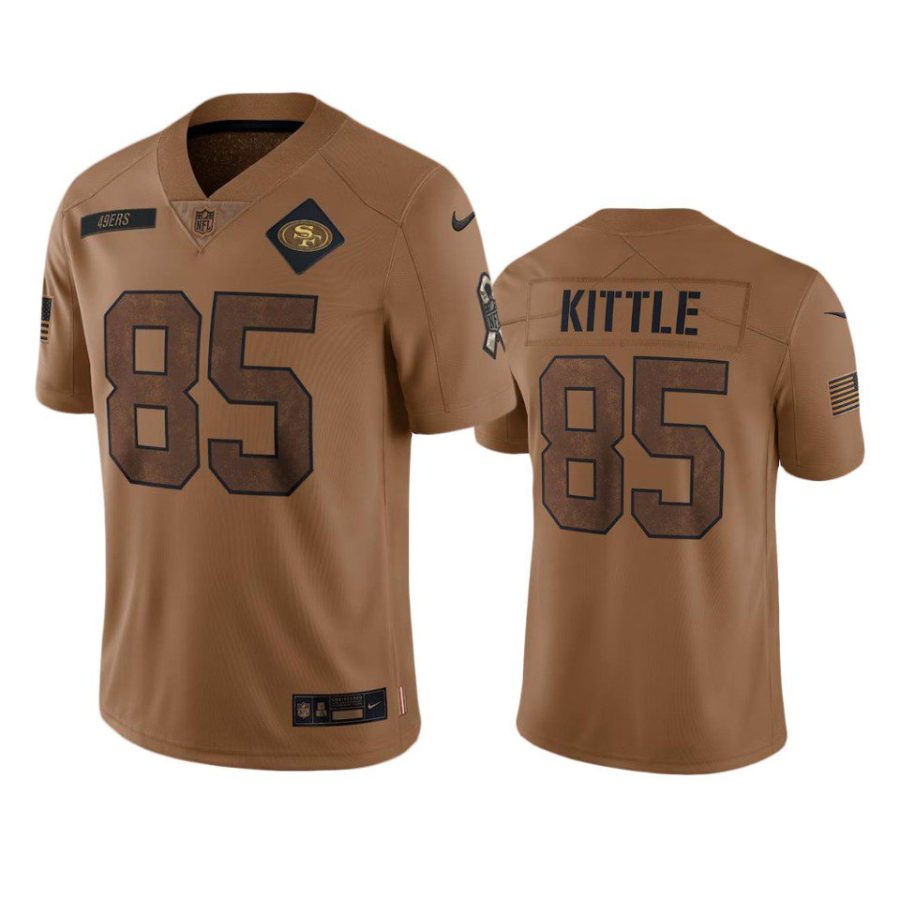 49ers george kittle limited 2023 salute to service brown jersey