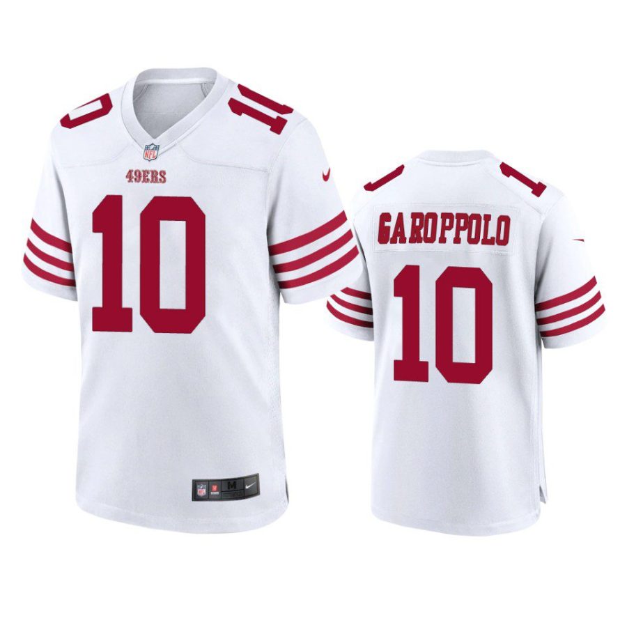 49ers jimmy garoppolo 2022 23 game white jersey