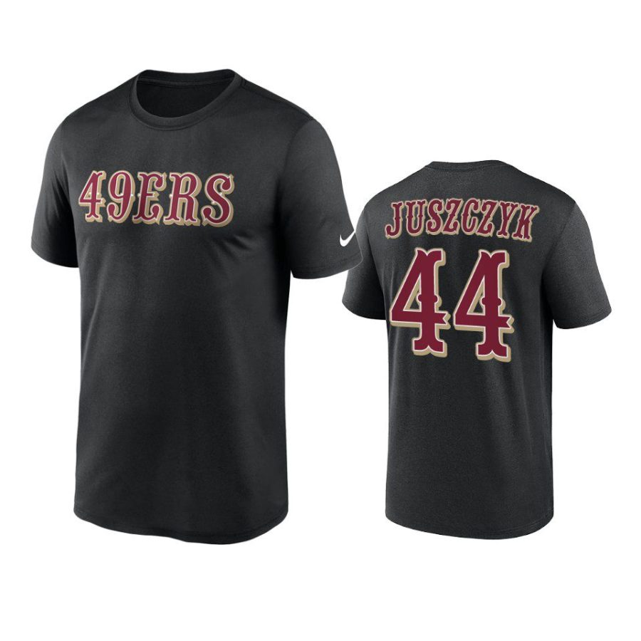 49ers kyle juszczyk black wordmark legend t shirt