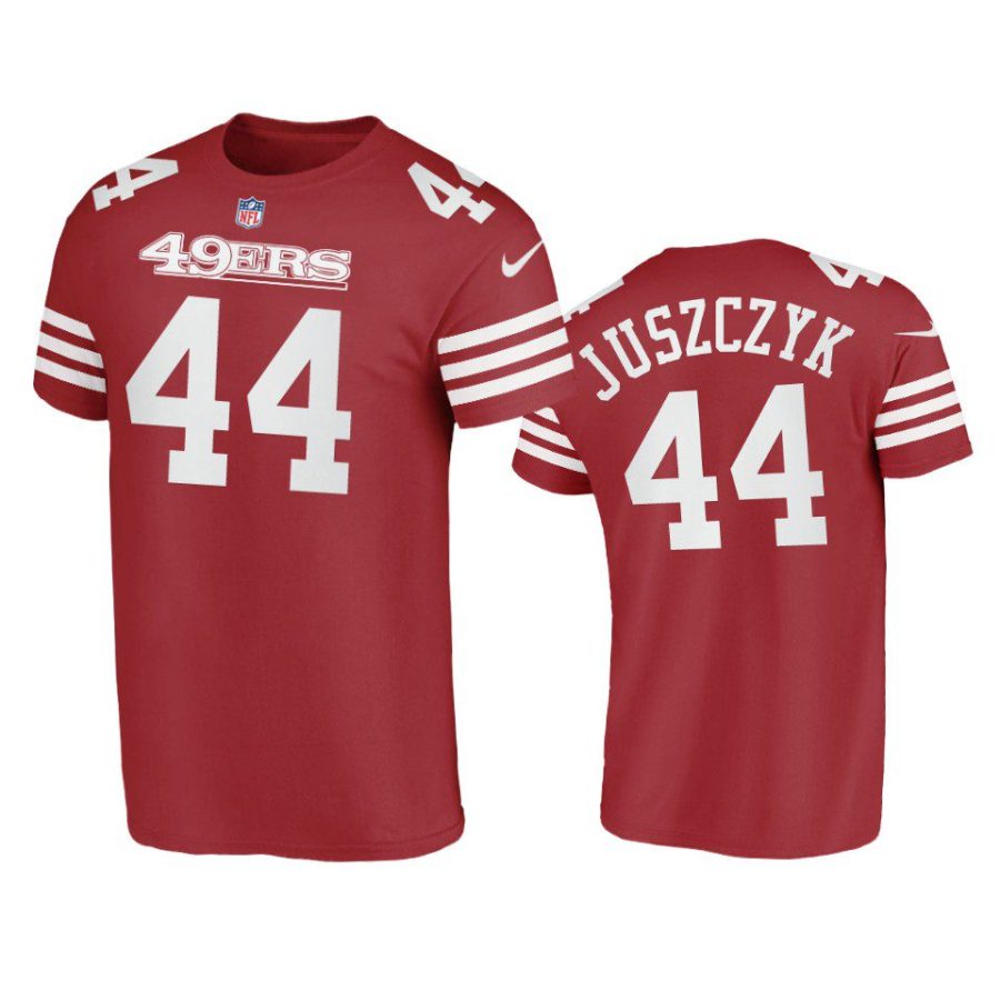 49ers kyle juszczyk scarlet name number t shirt