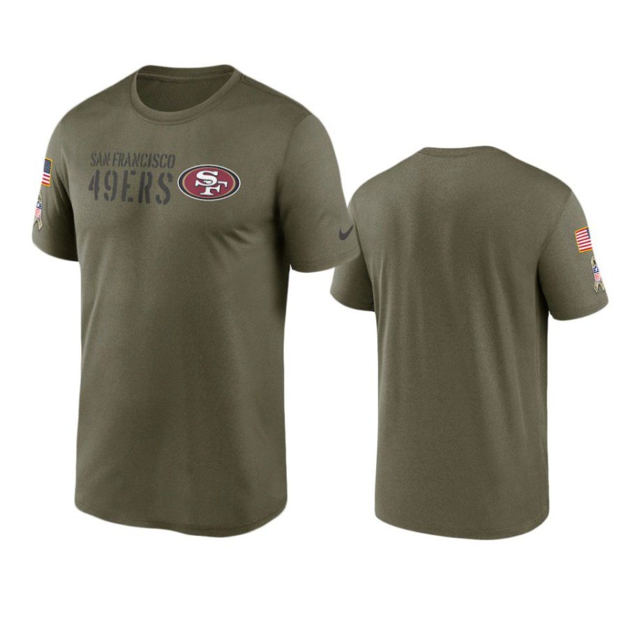 49ers olive 2022 salute to service legend team t shirt