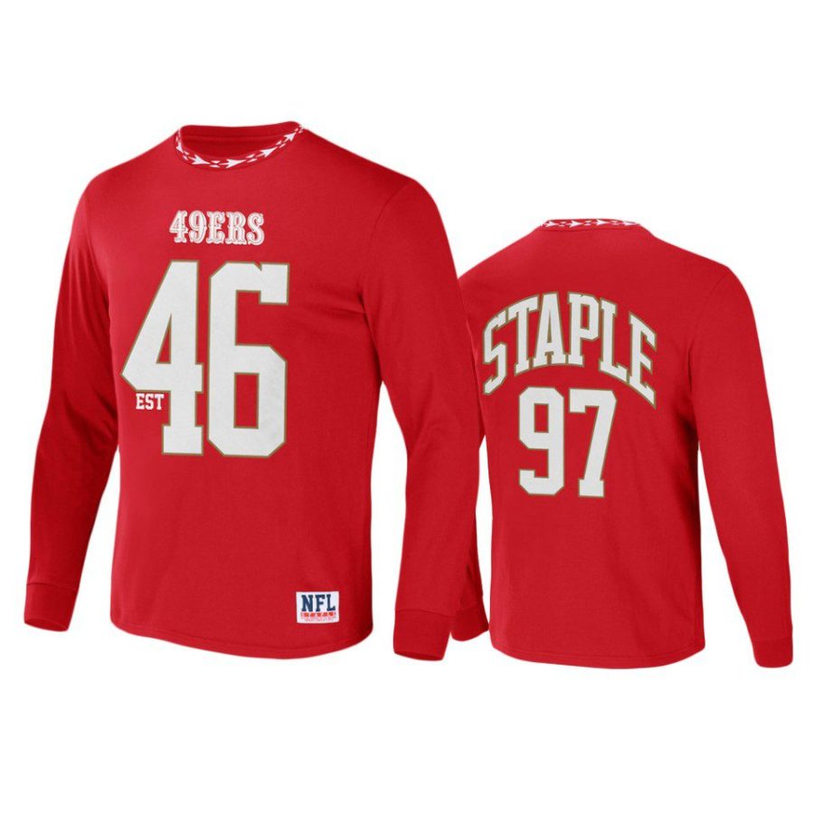 49ers red staple core long sleeve t shirt