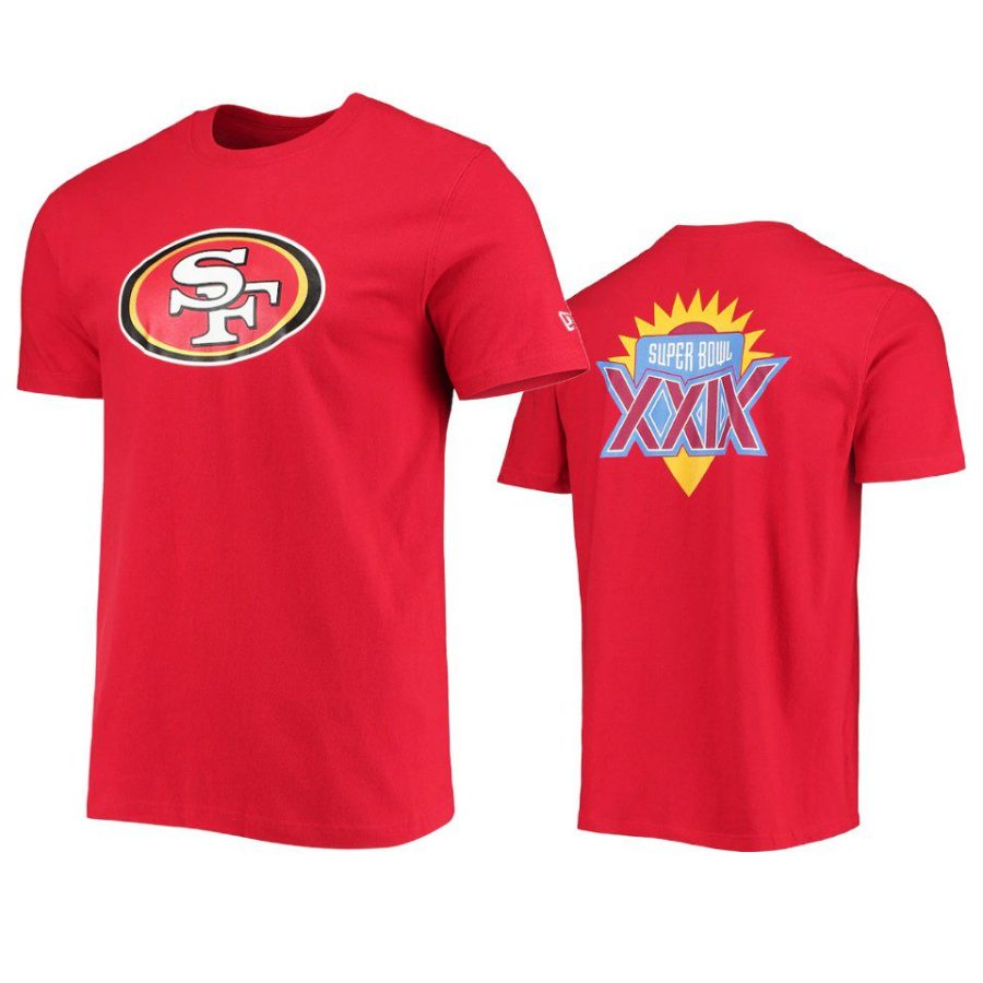 49ers scarlet team logo super bowl xxix t shirt