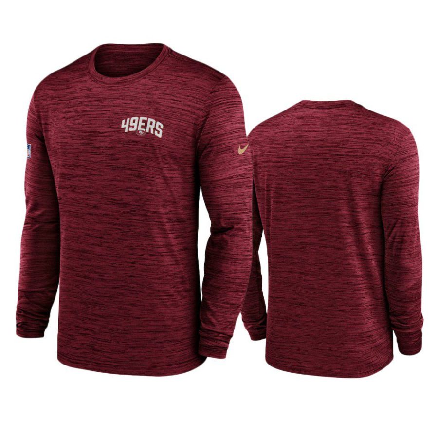 49ers scarlet velocity athletic stack long sleeve t shirt