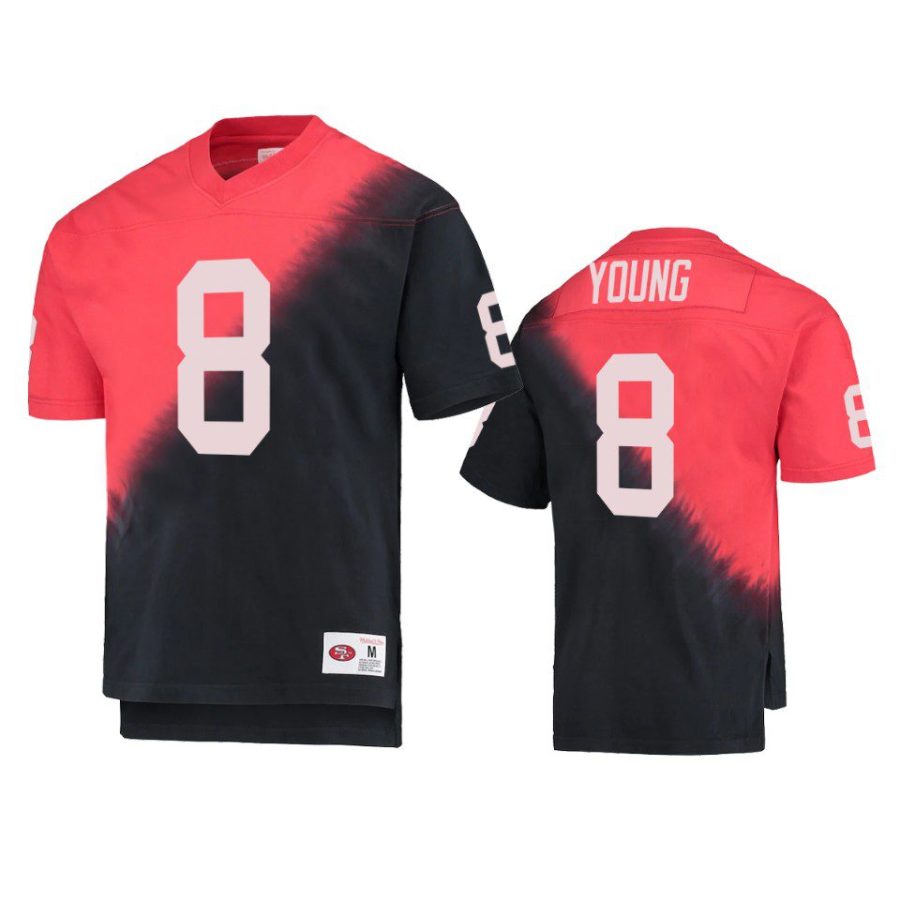 49ers steve young black red retro t shirt