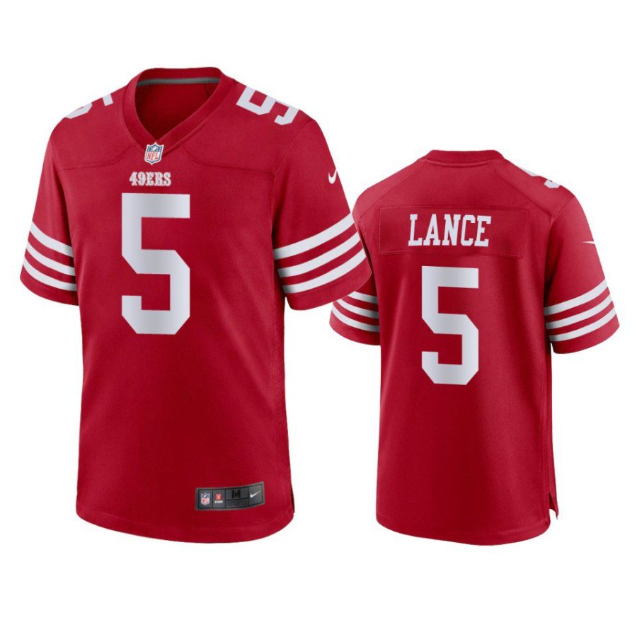 49ers trey lance 2022 23 game scarlet jersey