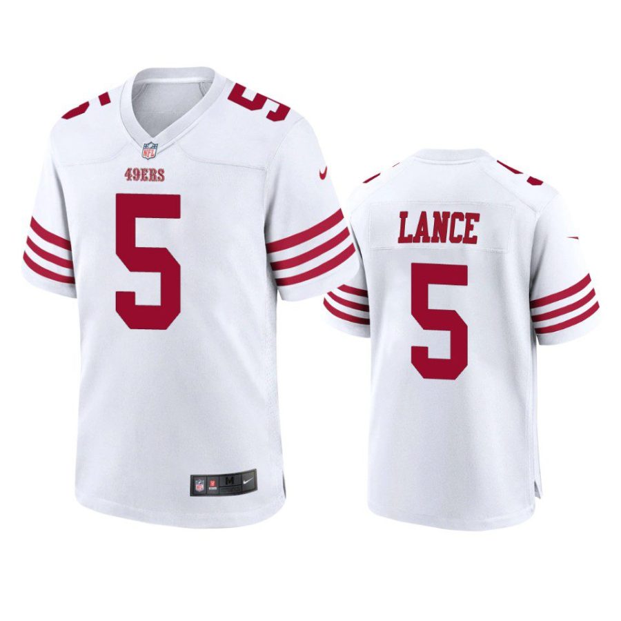 49ers trey lance 2022 23 game white jersey