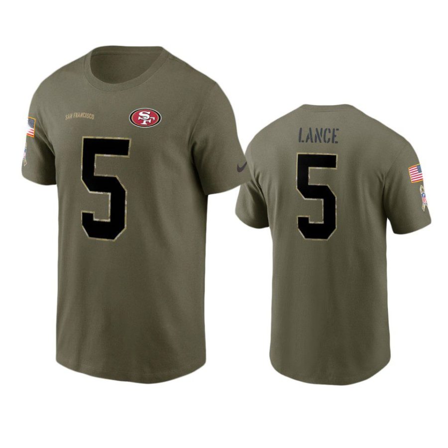 49ers trey lance olive 2022 salute to service t shirt