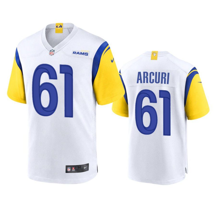 a.j. arcuri rams white alternate game jersey