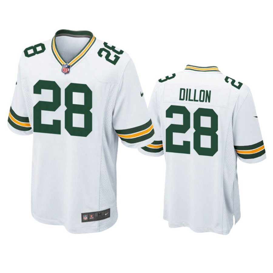 a.j. dillon packers game white jersey