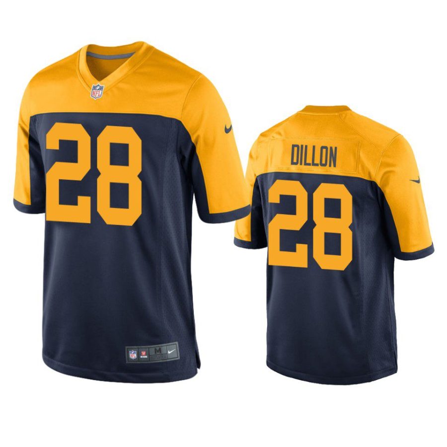 a.j. dillon packers navy throwback game jersey