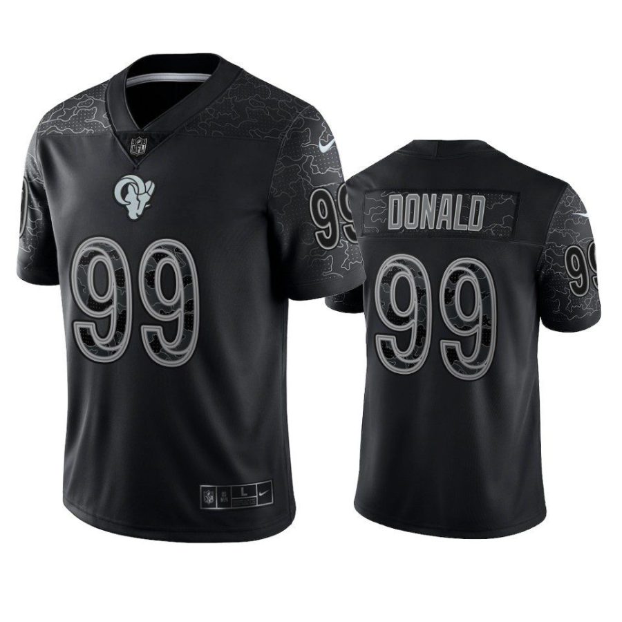 aaron donald rams black reflective limited jersey