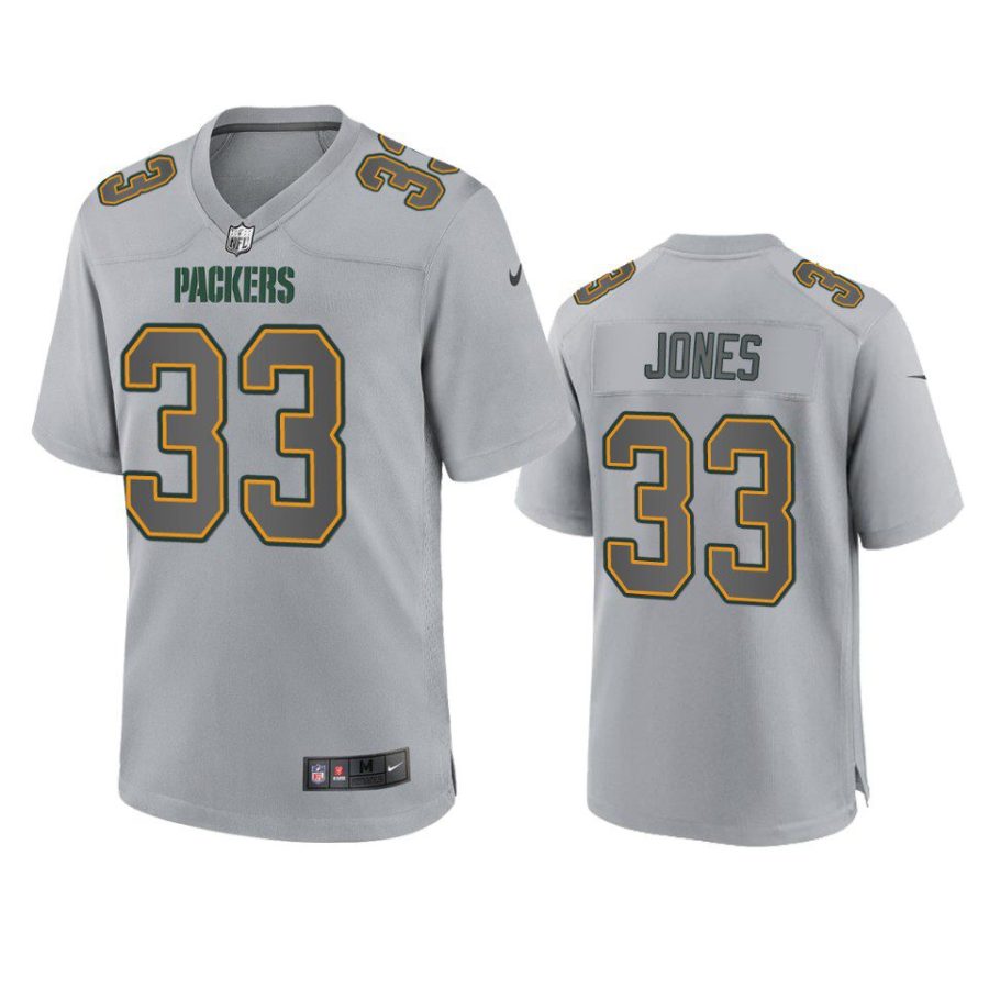 aaron jones packers gray atmosphere fashion game jersey