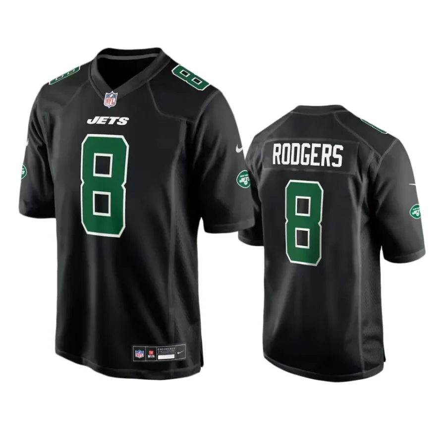 aaron rodgers jets fashion game black jersey