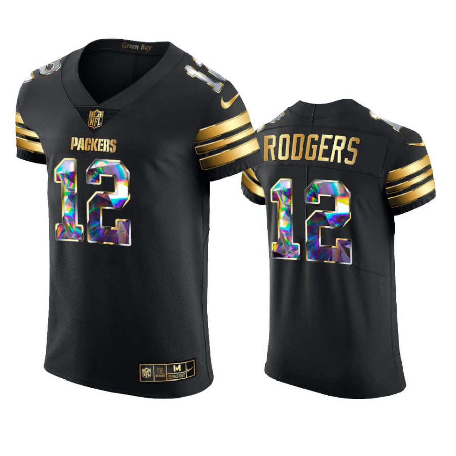 aaron rodgers packers black 2021 nfl mvp golden edition jersey