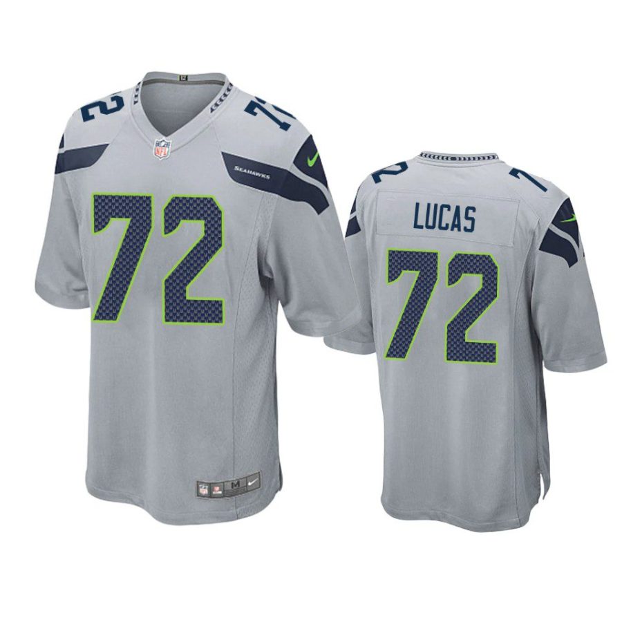 abraham lucas seahawks game gray jersey