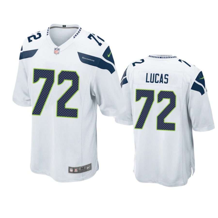 abraham lucas seahawks game white jersey