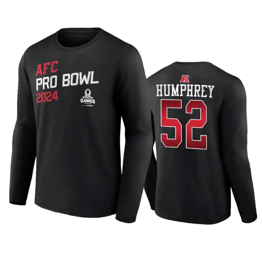 afc creed humphrey black 2024 nfl pro bowl long sleeve t shirt