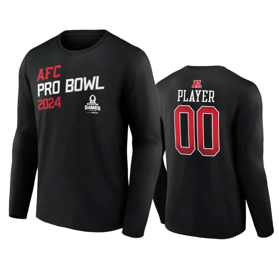 afc custom black 2024 nfl pro bowl long sleeve t shirt