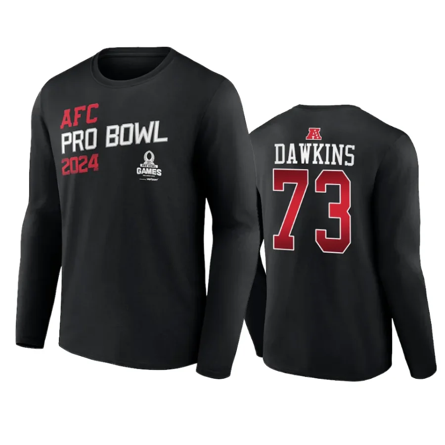 afc dion dawkins black 2024 nfl pro bowl long sleeve t shirt