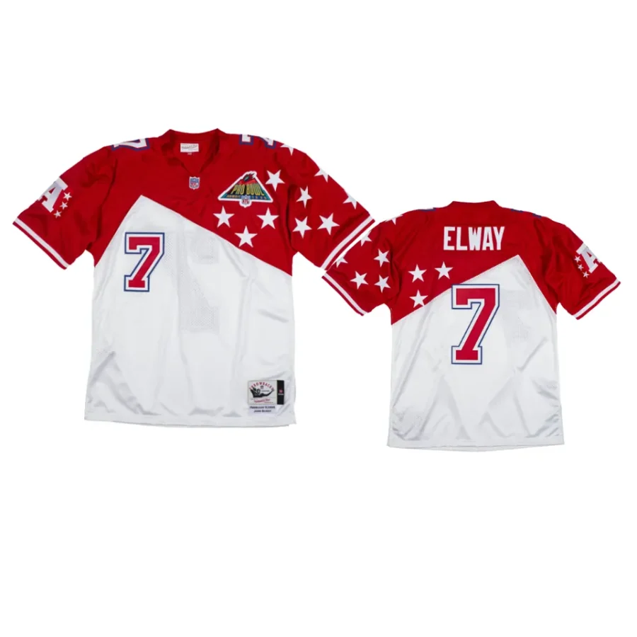afc john elway white red authentic throwback pro bowl 1994 95 jersey