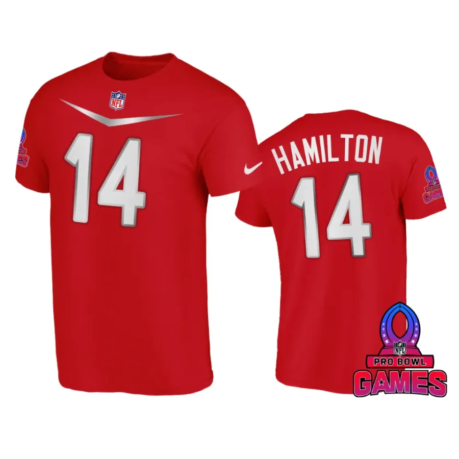 afc kyle hamilton red 2024 pro bowl games name number t shirt