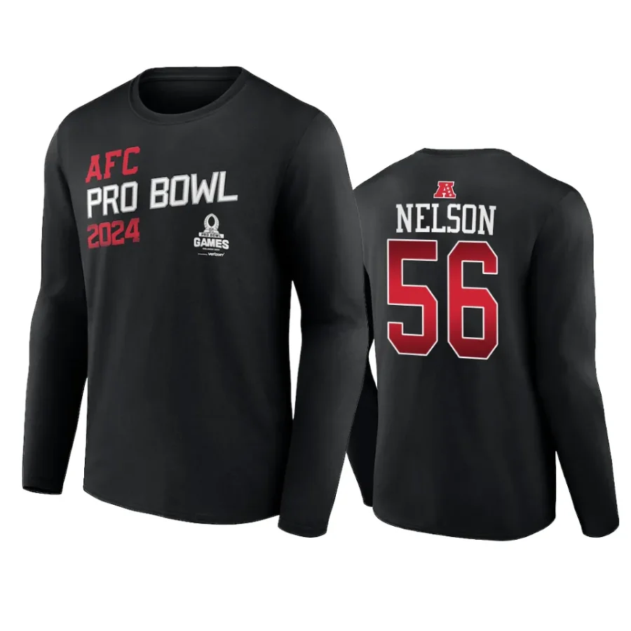 afc quenton nelson black 2024 nfl pro bowl long sleeve t shirt