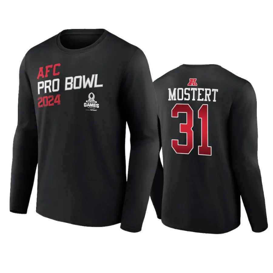afc raheem mostert black 2024 nfl pro bowl long sleeve t shirt