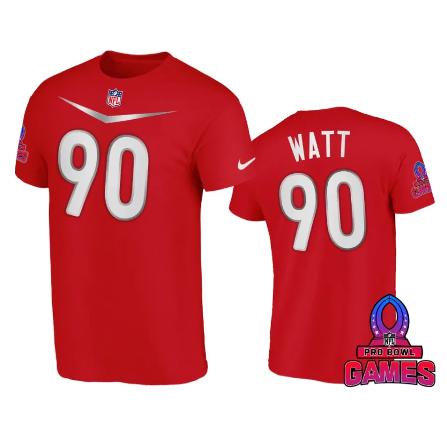 afc t.j. watt red 2024 pro bowl games name number t shirt