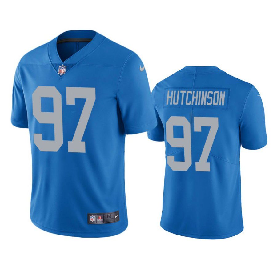 aidan hutchinson lions blue vapor limited jersey