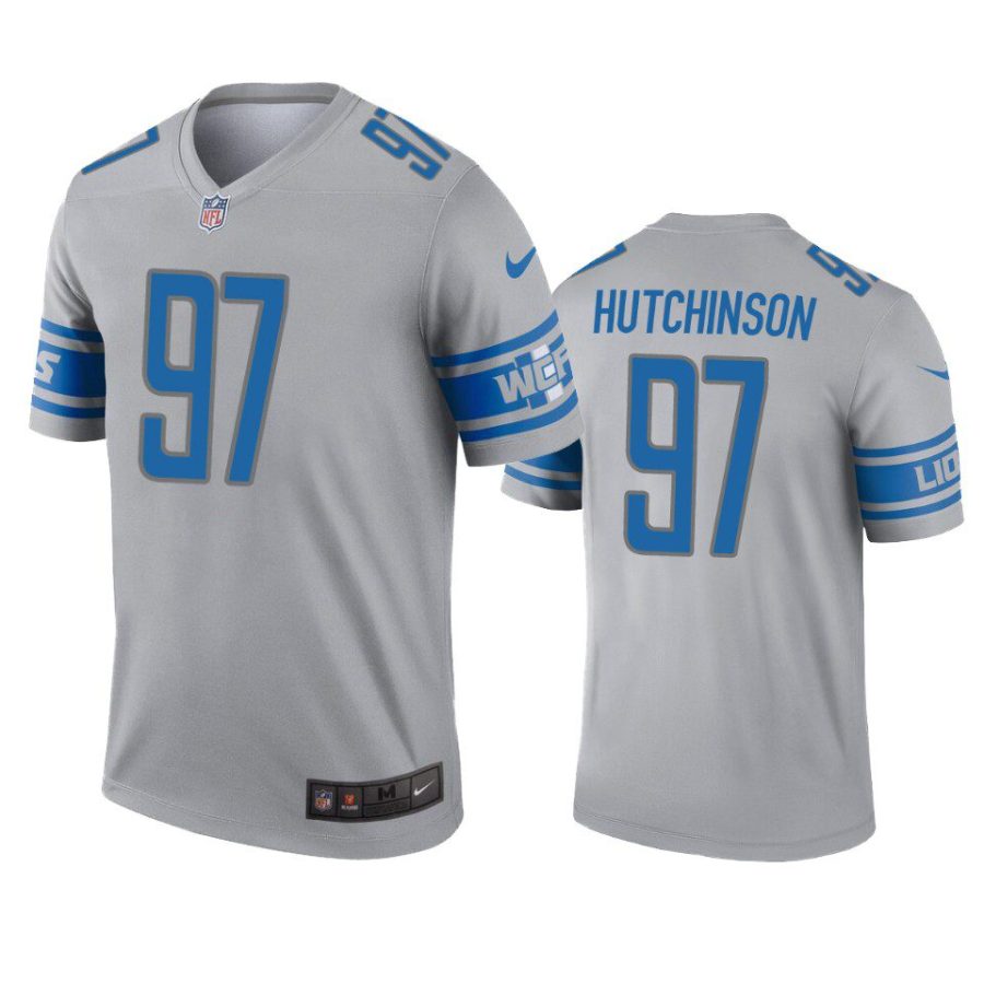 aidan hutchinson lions inverted legend gray jersey