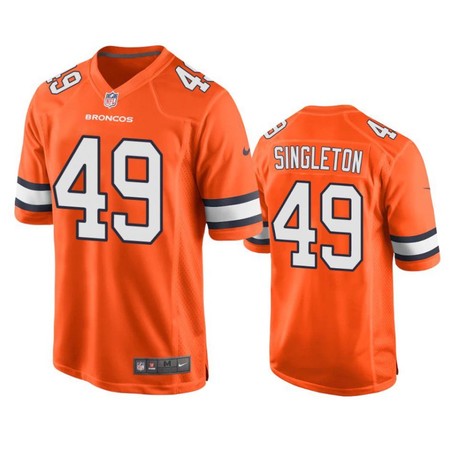 alex singleton broncos alternate game orange jersey