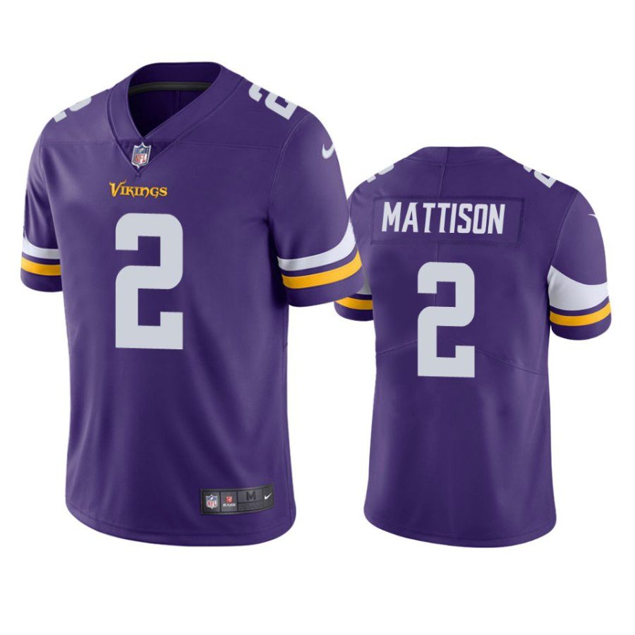 alexander mattison vikings jersey purple vapor limited