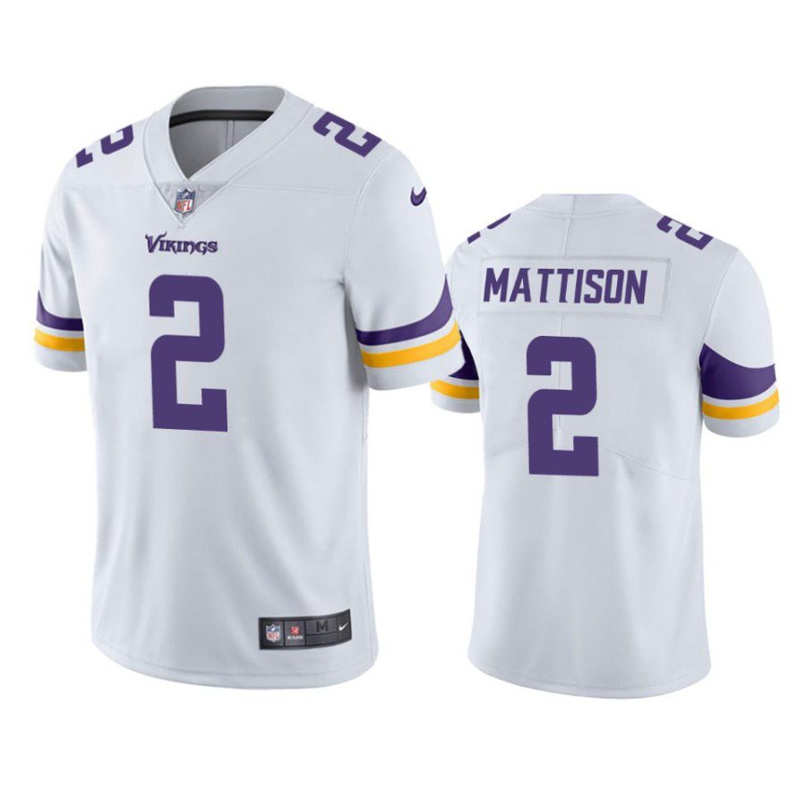 alexander mattison vikings jersey white vapor limited