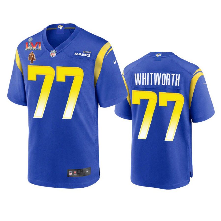 andrew whitworth rams royal 2021 walter payton nfl man of the year award game jersey