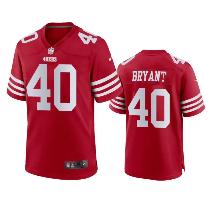 austin bryant 49ers game scarlet jersey