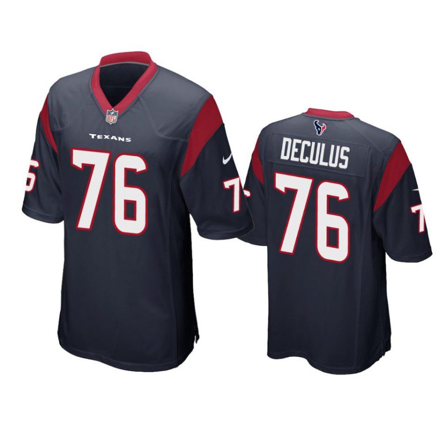 austin deculus texans game navy jersey