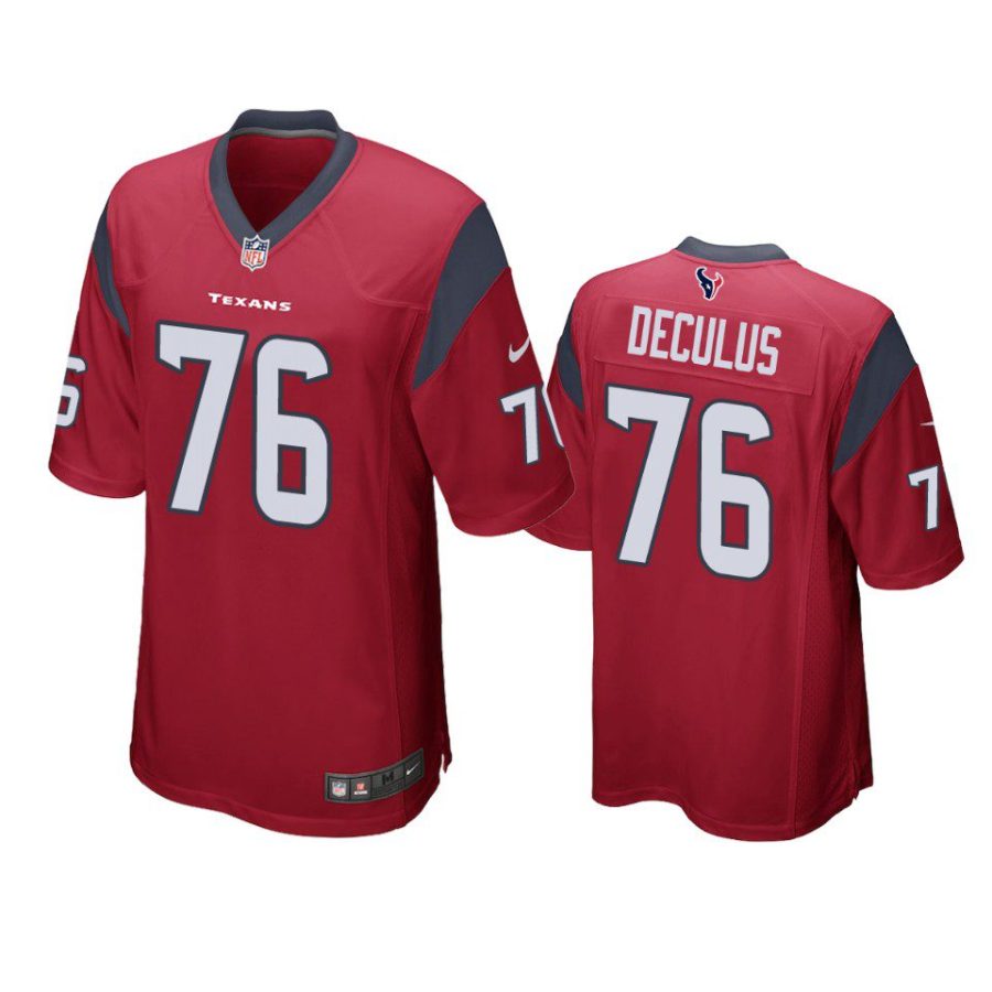 austin deculus texans game red jersey